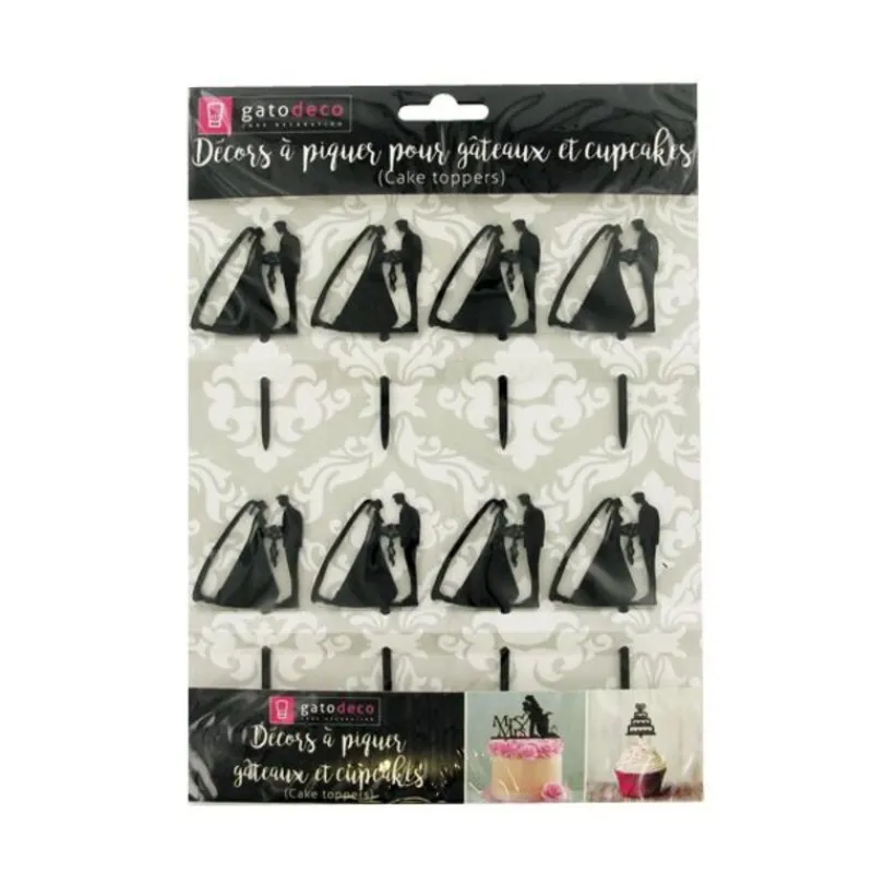 New Cerf Dellier Cupcake Toppers Couples de mariés (x 8)