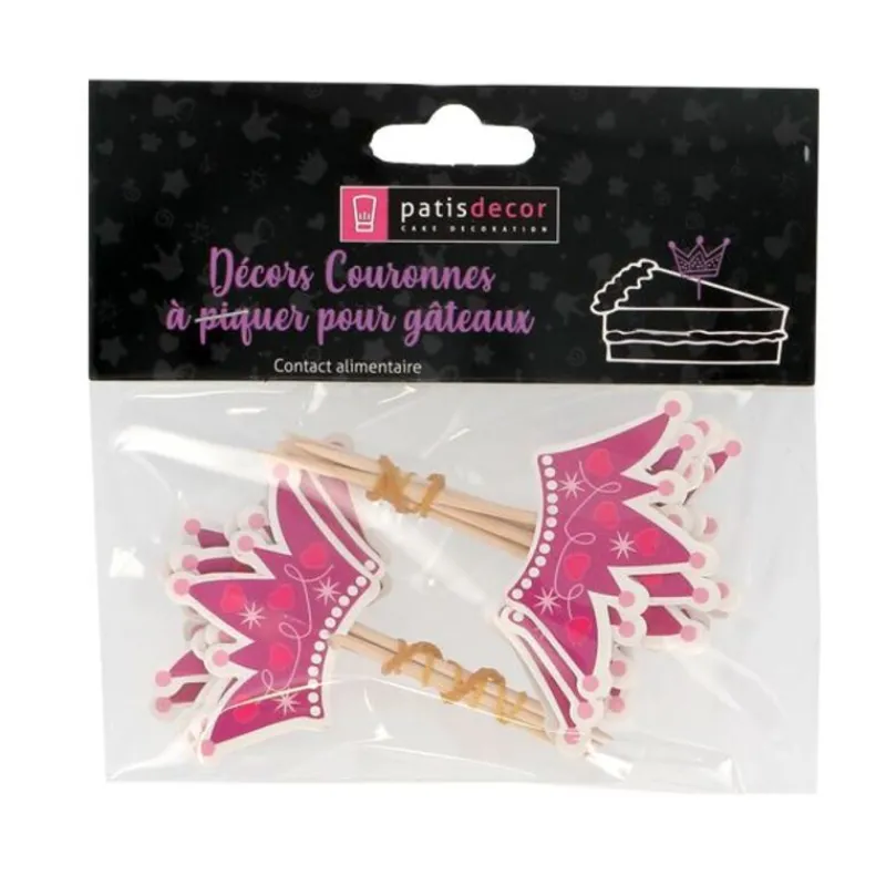 Sale Cerf Dellier Cupcake Toppers Couronnes de princesses (x 12)