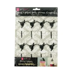 Hot Cerf Dellier Cupcake Toppers Danseuse (x 8)