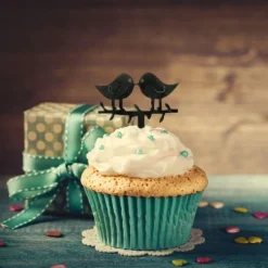 Cerf Dellier Cupcake Toppers Love Birds (x 8)