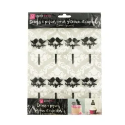 Cerf Dellier Cupcake Toppers Love Birds (x 8)