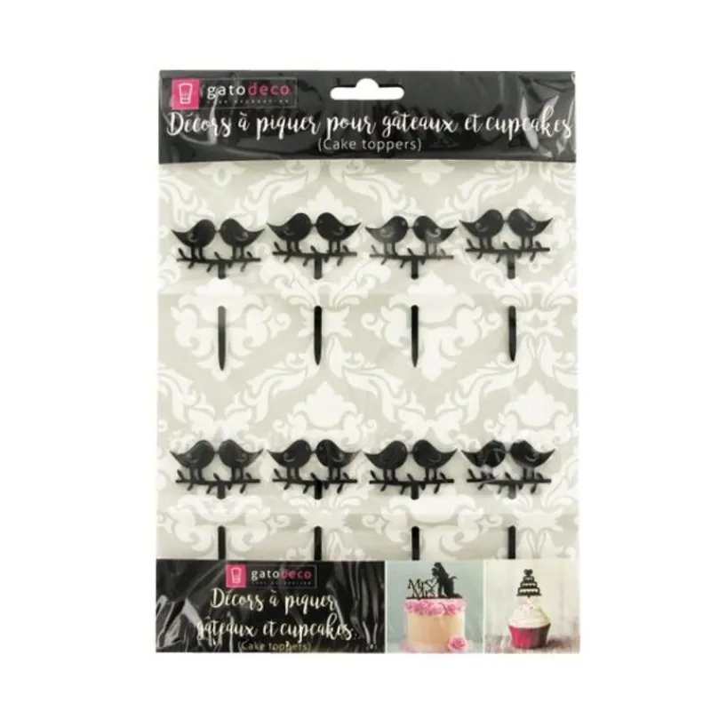 Cerf Dellier Cupcake Toppers Love Birds (x 8)