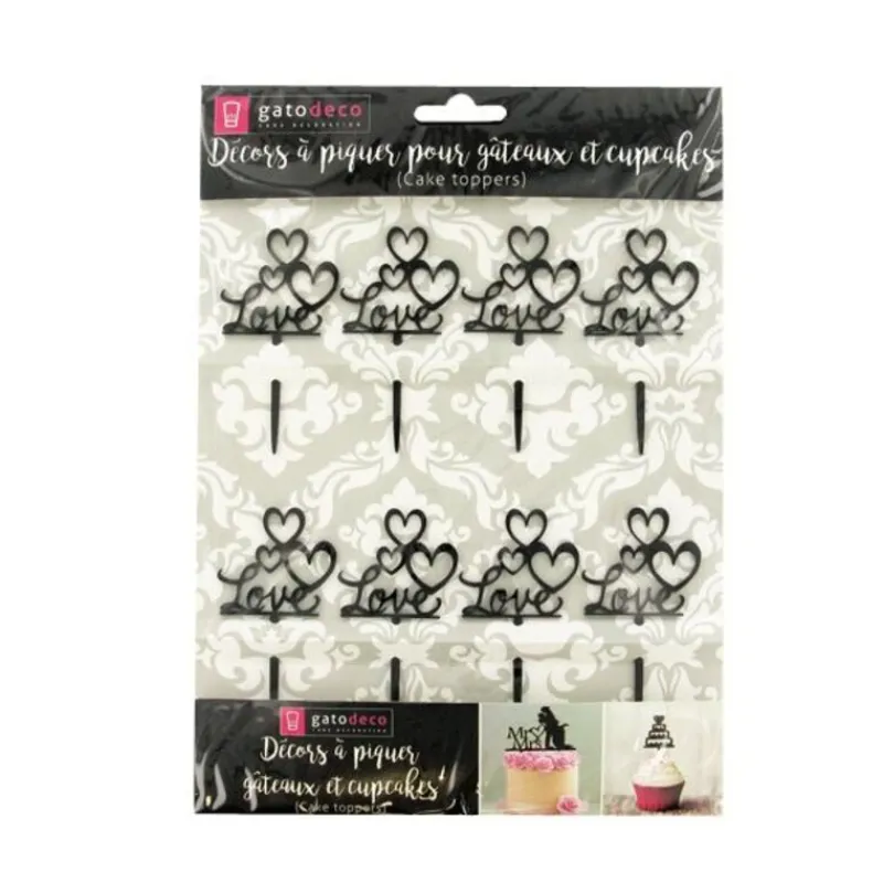 Sale Cerf Dellier Cupcake Toppers Love (x8)
