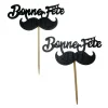 Clearance Cerf Dellier Cupcake Toppers Moustache "Bonne Fête Papa" (x 2)