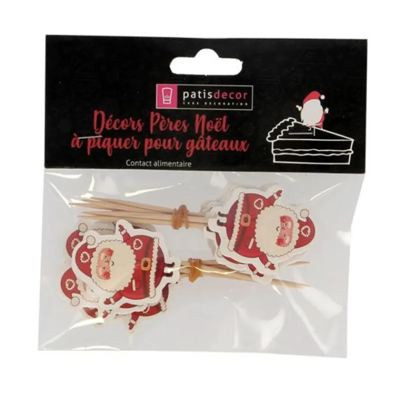 Online Cerf Dellier Cupcake Toppers Père Noël (x12)