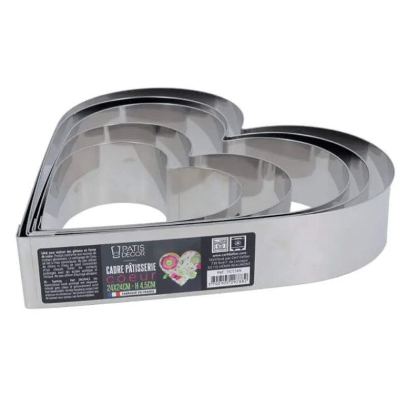 New Cerf Dellier Cœur à mousse inox H 4,5 cm L 24 cm
