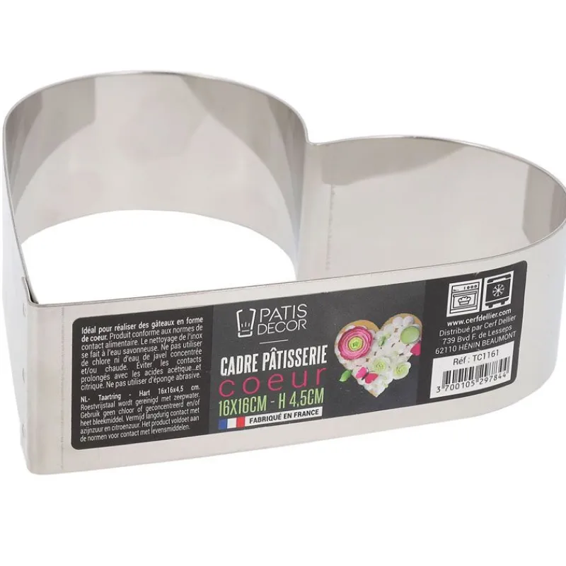 New Cerf Dellier Cœur à mousse inox H 4,5 cm L 16 cm