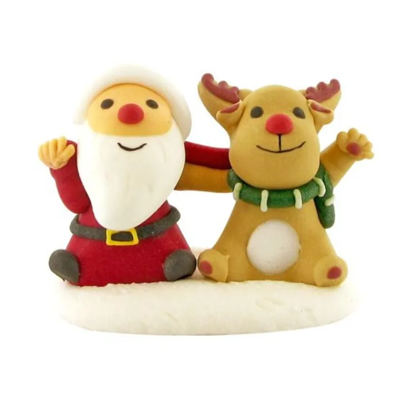 Best Cerf Dellier Décor comestible Père Noël et Renne assis