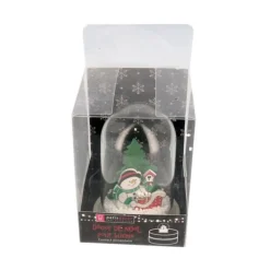 Cerf Dellier Décor de noël pour bûche "boule à neige bonhomme de neige" à poser