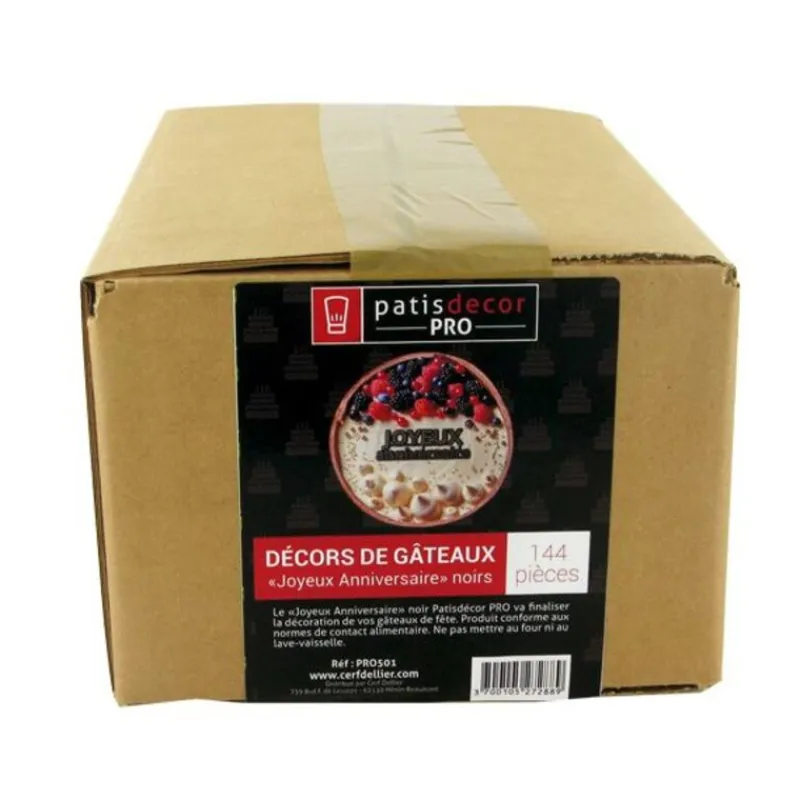 Cerf Dellier Décor Joyeux anniversaire noir (x144)