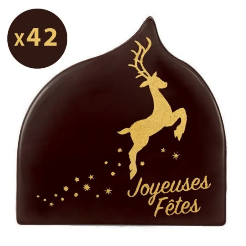 Cerf Dellier Décorations chocolat Joyeuses fêtes Cerf (x42)