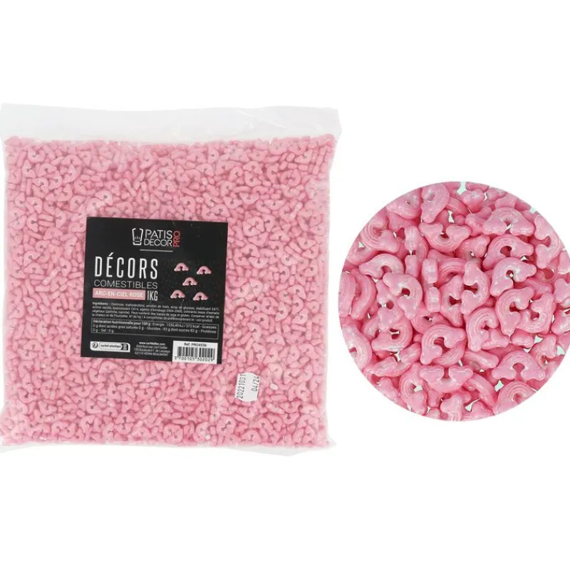 New Cerf Dellier Décors comestibles arc-en-ciel rose 1 kg