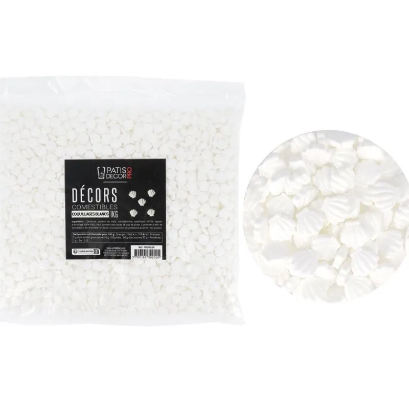 Cerf Dellier Décors comestibles coquillages blancs 1 kg