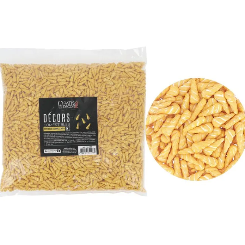 Clearance Cerf Dellier Décors comestibles cornes de licorne dorées 1 kg