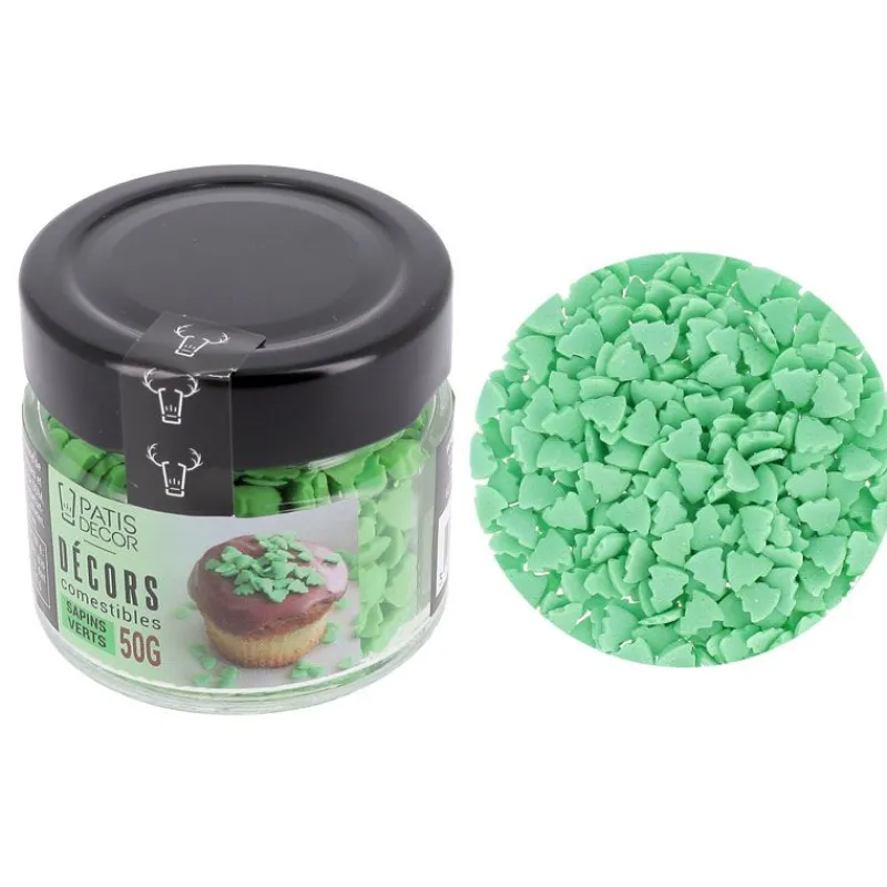 New Cerf Dellier Décors comestibles sapins verts 50 g