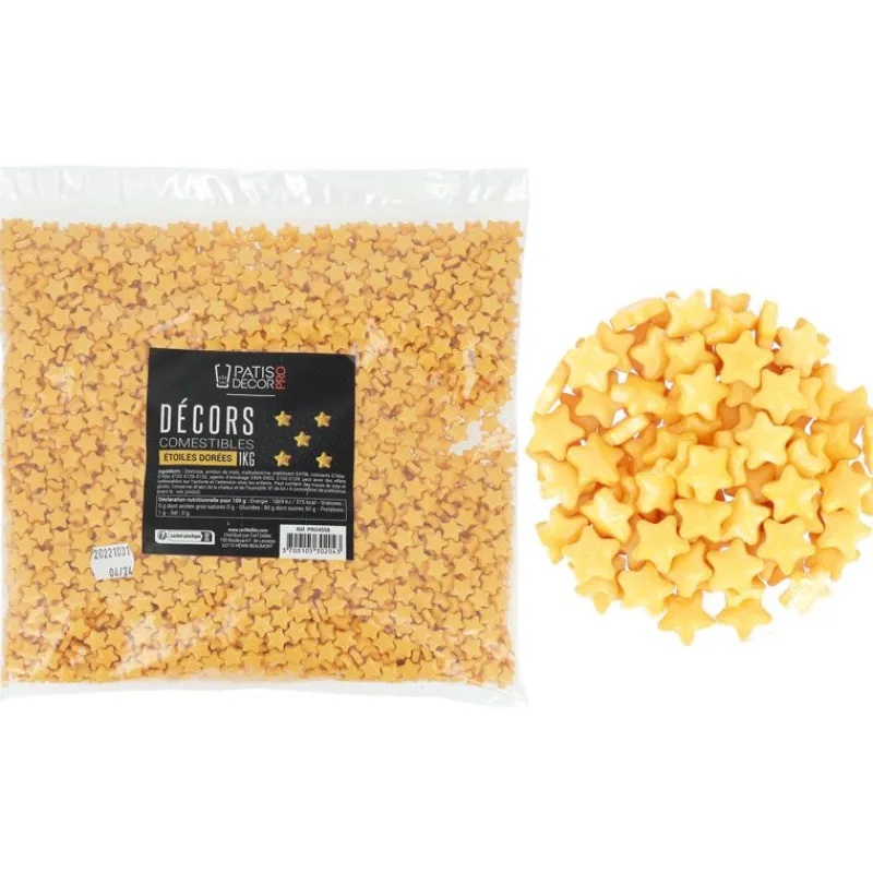 Outlet Cerf Dellier Décors comestibles étoiles dorées 1 kg