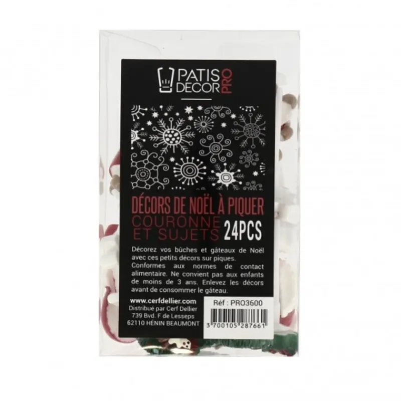 New Cerf Dellier Décors de Noël assortis en résine thème 1 (x24)