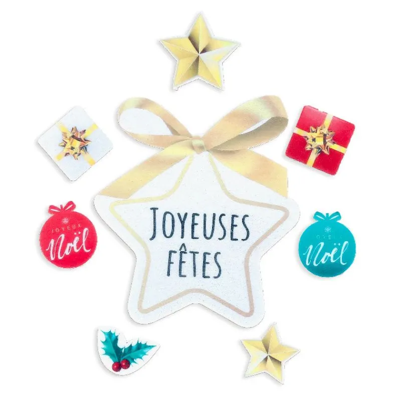 Clearance Cerf Dellier Décors en azyme assortis thème étoile de Noël