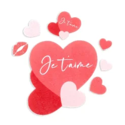 New Cerf Dellier Décors en azyme assortis thème St Valentin "Je t'aime"