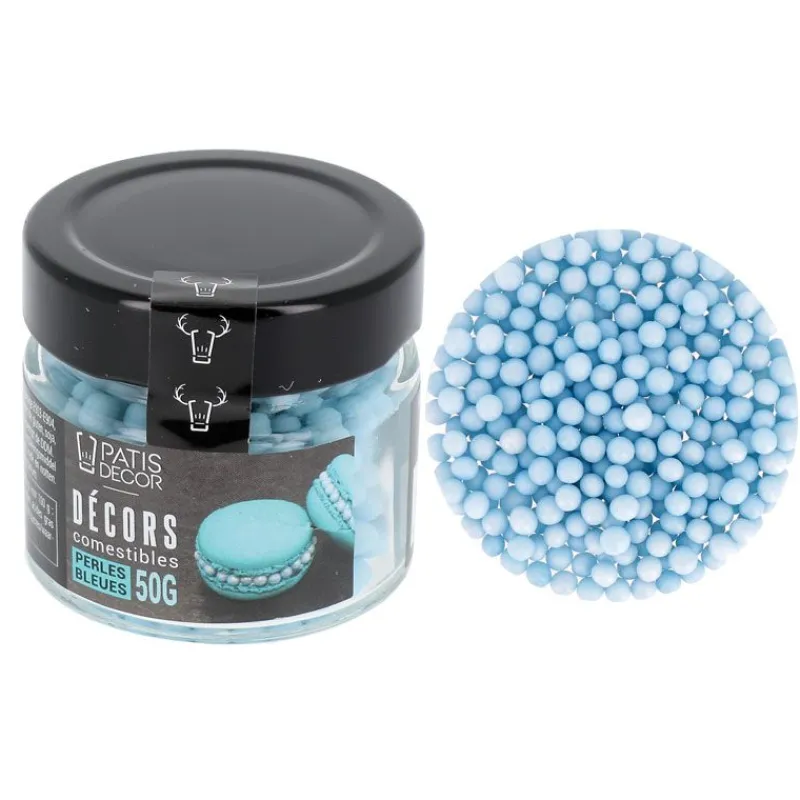 New Cerf Dellier Décors perles bleues comestibles