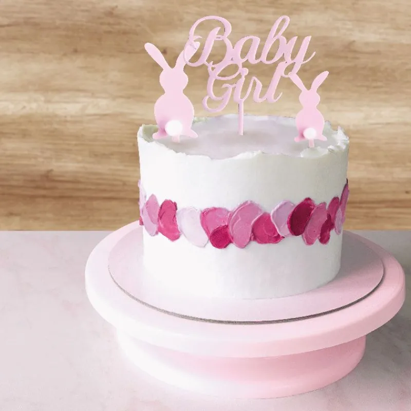 Hot Cerf Dellier Décors sur pique roses Baby Girl lapins