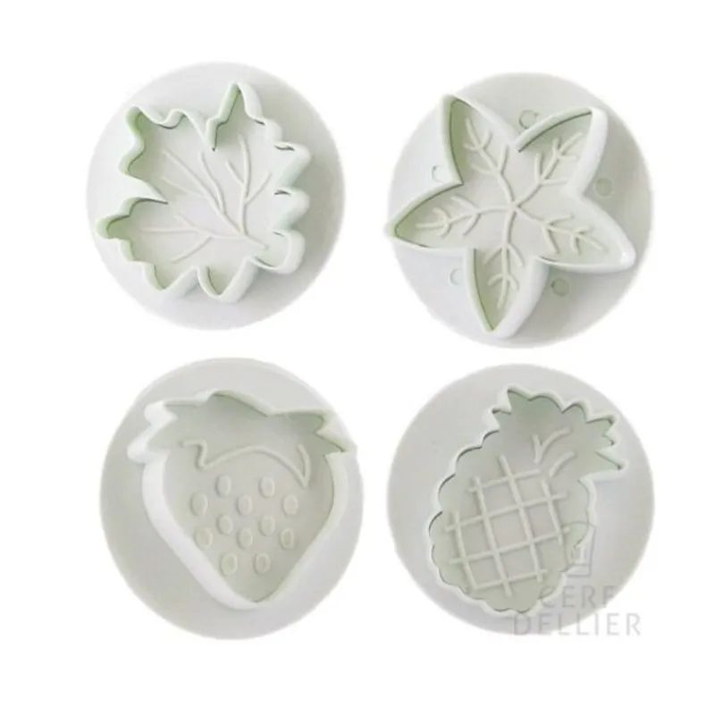 Hot Cerf Dellier Découpoirs éjecteurs fruits assortis Patisdécor (x 4)