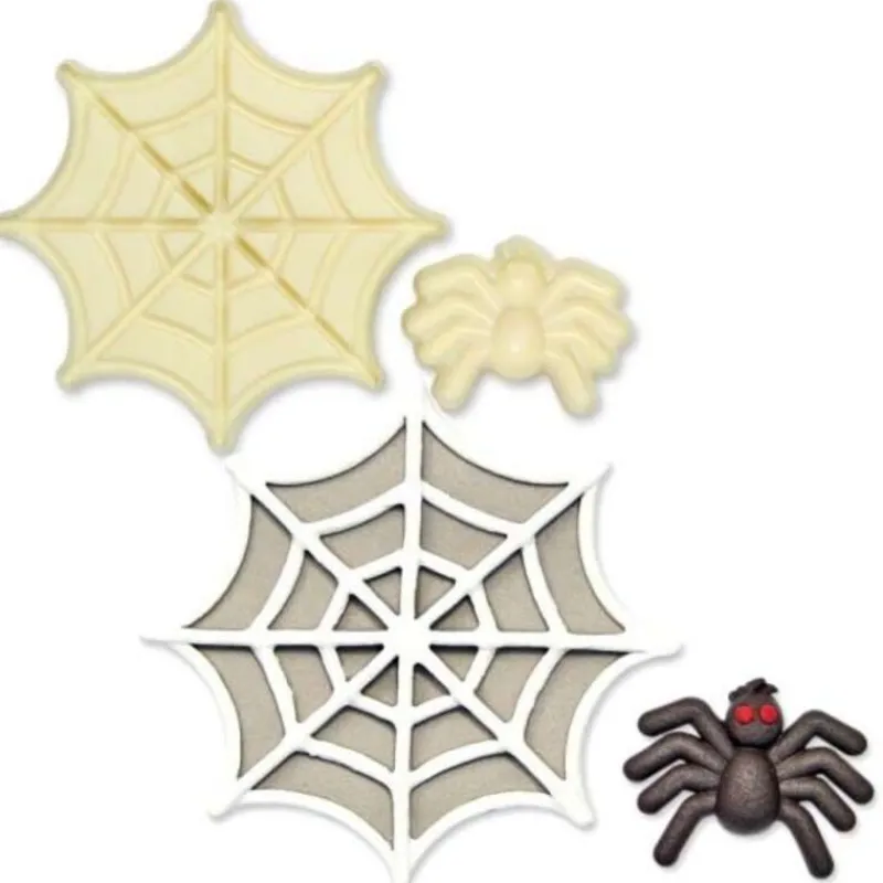 Best Cerf Dellier Découpoirs relief araignée et toile (x2)