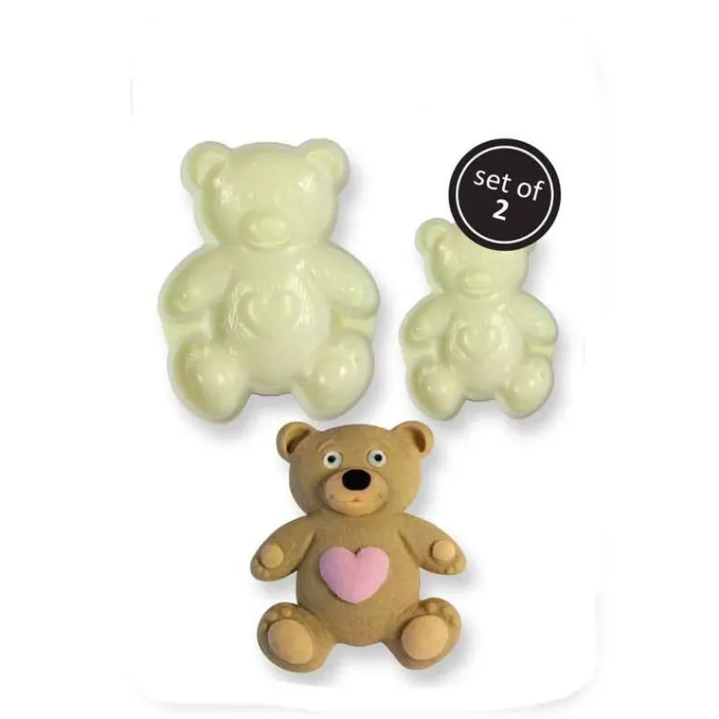 Clearance Cerf Dellier Découpoirs relief oursons (x2)