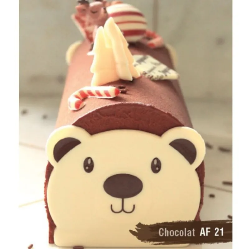 Online Cerf Dellier Embouts de bûches en chocolat blanc Tête d'ours (x54)