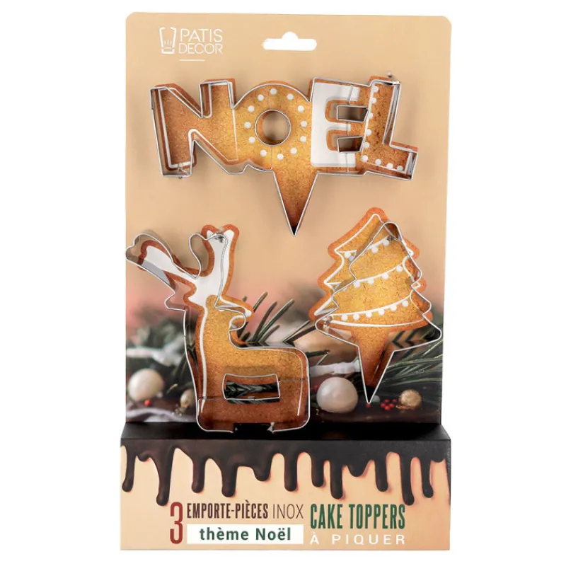 Discount Cerf Dellier Emporte-pièces cake toppers thème Noël (lot de 3)