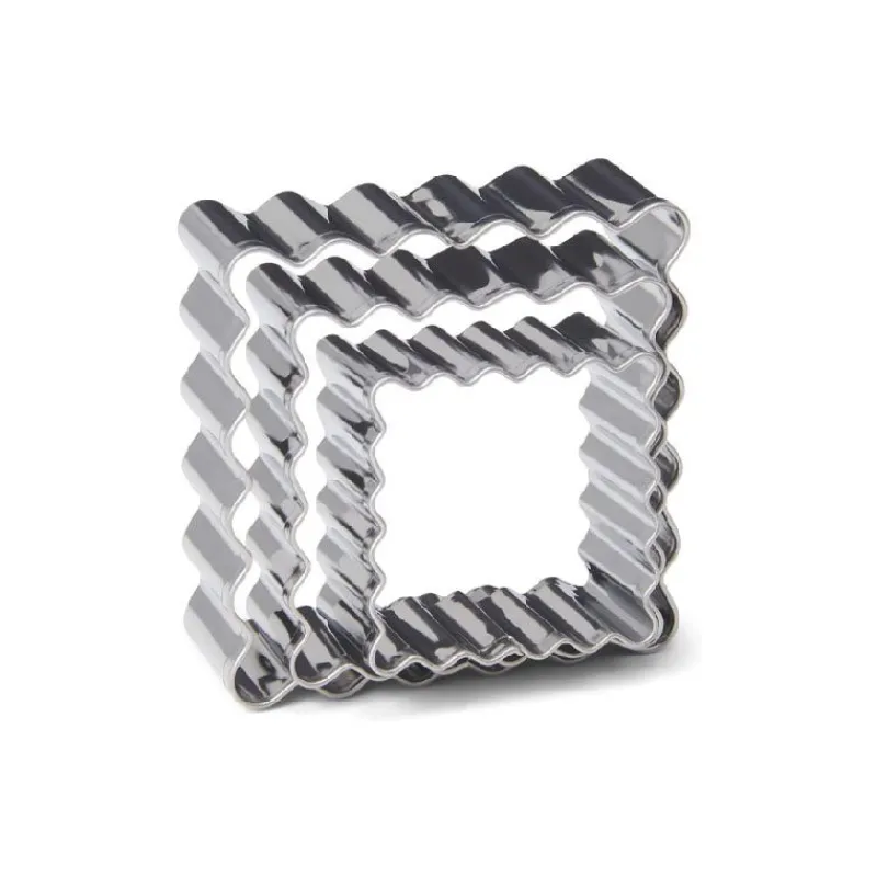 Hot Cerf Dellier Emporte-pièces Petit biscuit carrés assortis inox (x3)