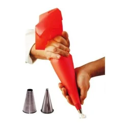 Cerf Dellier Ensemble poche pâtissière souple + 2 douilles