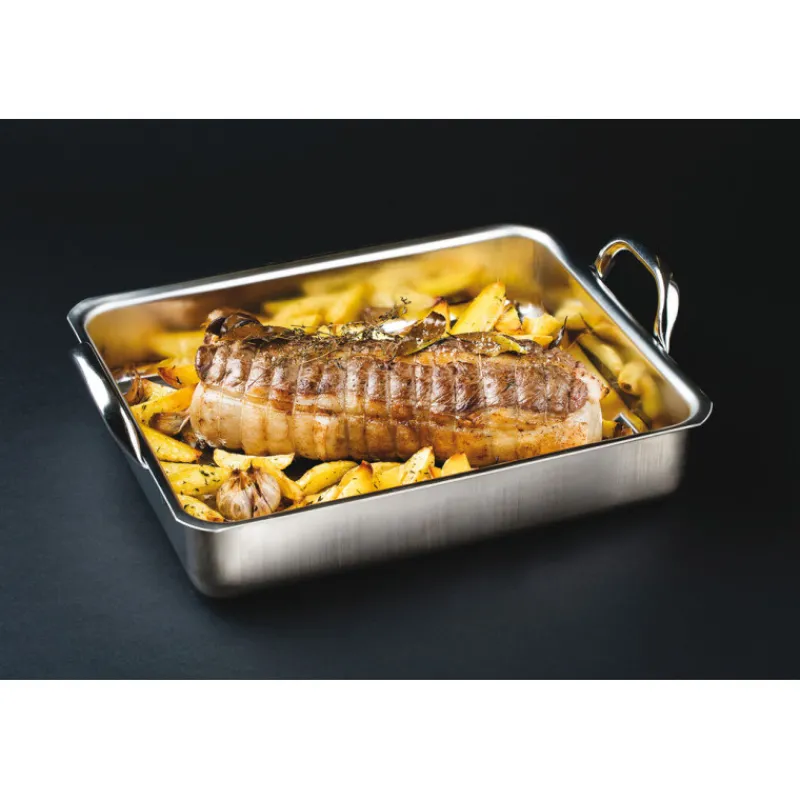 Clearance Cerf Dellier Excellence inox plaque à rôtir à anses 40x32 cm