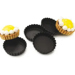 Sale Cerf Dellier Exoglass 12 tartelettes rondes cannelées 11 cm