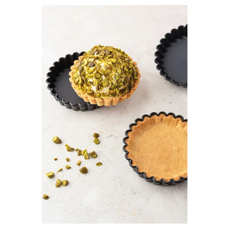 Sale Cerf Dellier Exoglass 12 tartelettes rondes cannelées 11 cm