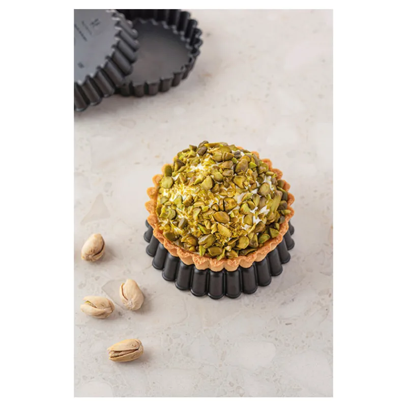 Sale Cerf Dellier Exoglass 12 tartelettes rondes cannelées 11 cm