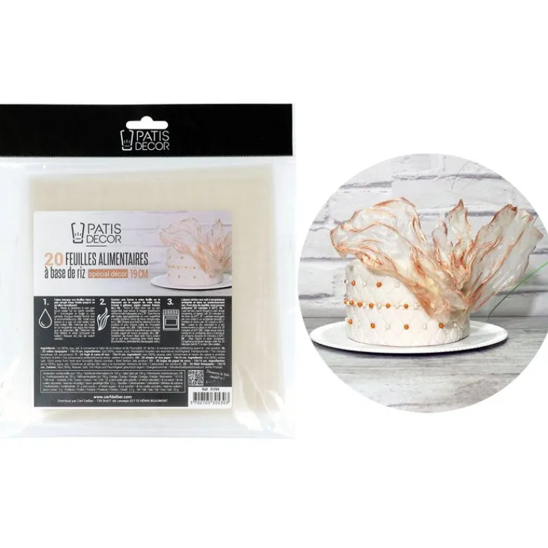 Outlet Cerf Dellier Feuilles alimentaires à base de riz spécial décors (x20)