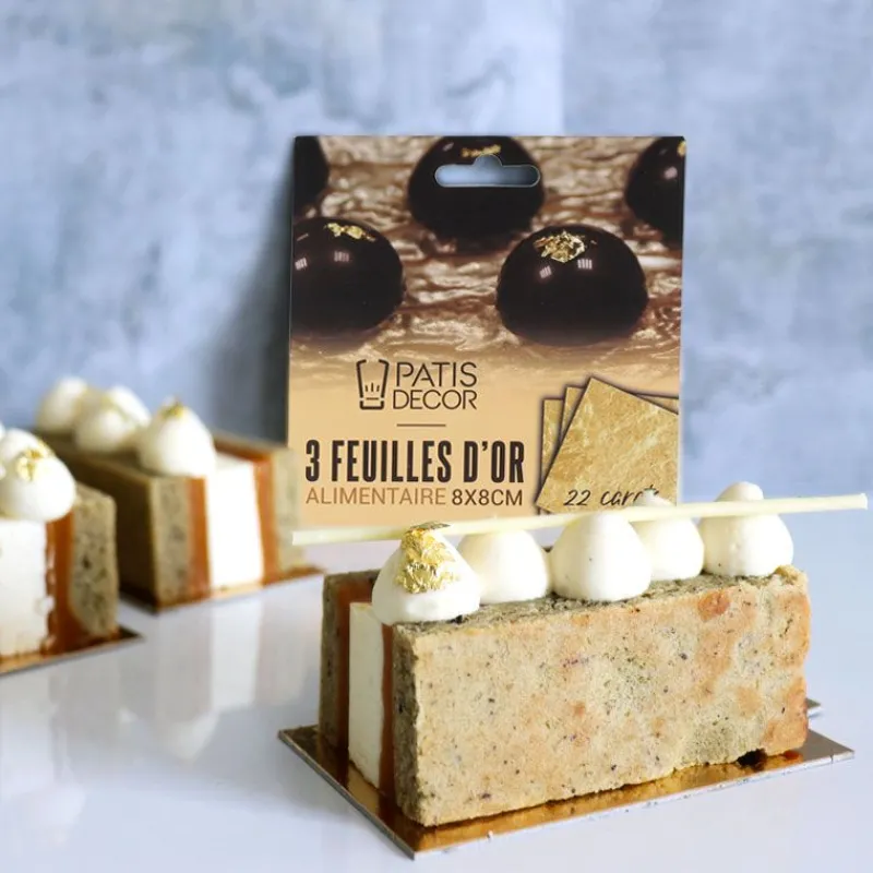 Sale Cerf Dellier Feuilles d'or alimentaire (x3)