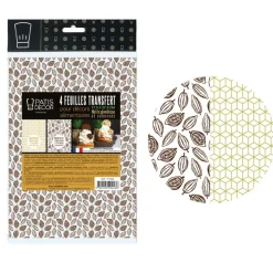 Discount Cerf Dellier Feuilles transfert cabosses et géométrie assorties (x4)