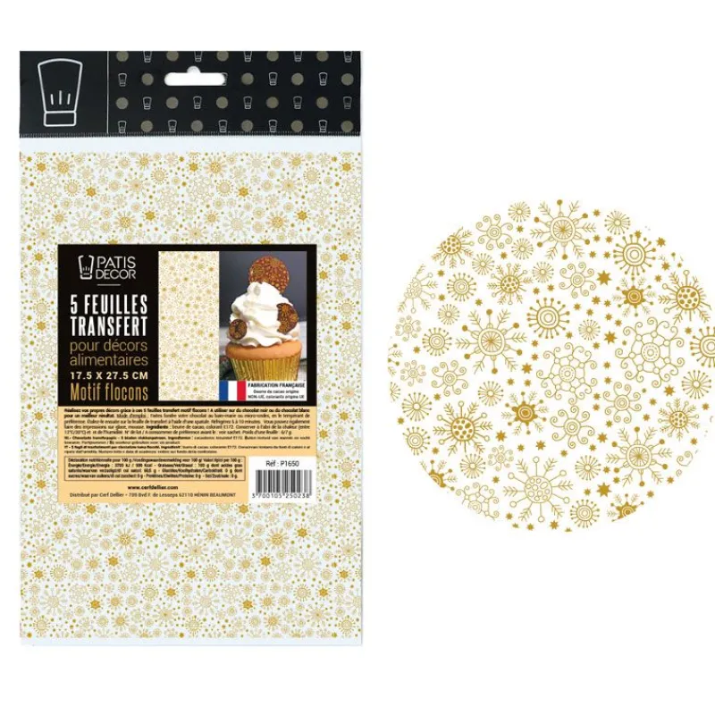 Outlet Cerf Dellier Feuilles transfert Flocons (x5)