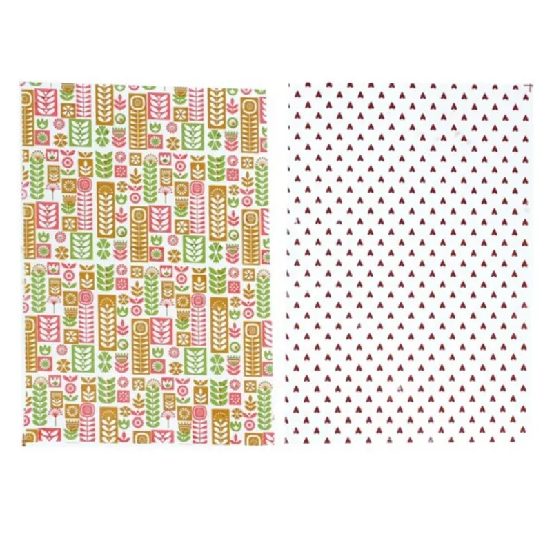 Sale Cerf Dellier Feuilles transfert Scandinave et Coeurs assorties (x4)