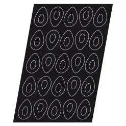 Clearance Cerf Dellier Flexipan 60x40 plaque de 25 demi-oeufs savarins 9,5x6 cm