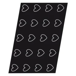 Clearance Cerf Dellier Flexipan 60x40 plaque de:20 coeurs galbés 7,5x6,5 cm