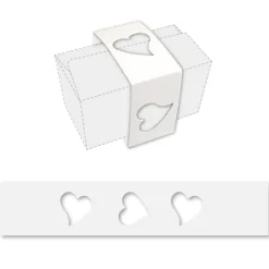 Hot Cerf Dellier Fourreau motif cœur blanc pour ballotin 250g (x50)