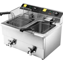 Clearance Cerf Dellier Friteuse électrique cuve emboutie 2 x 8 litres