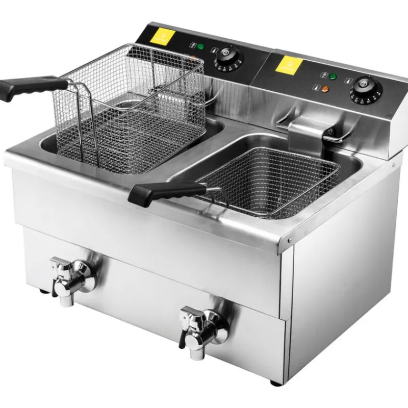 Clearance Cerf Dellier Friteuse électrique cuve emboutie 2 x 8 litres