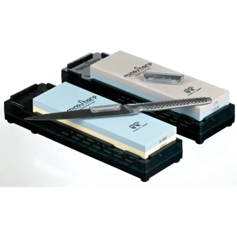 Clearance Cerf Dellier Global kit pierre à aiguiser ""duo"" à eau grain gros/moyen