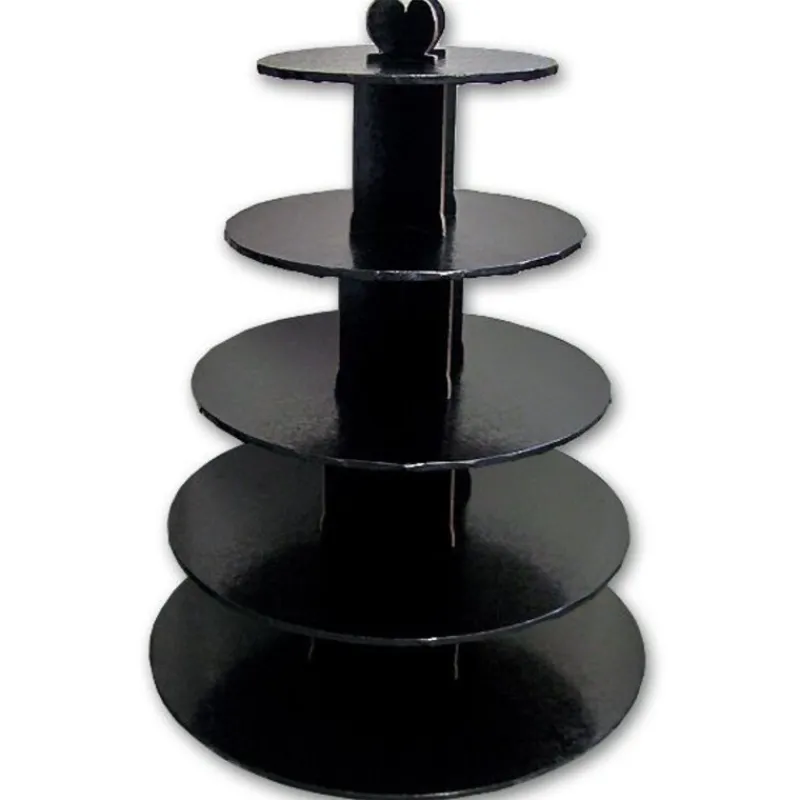 Outlet Cerf Dellier Grand présentoir cupcakes noir rond - hauteur 55 cm