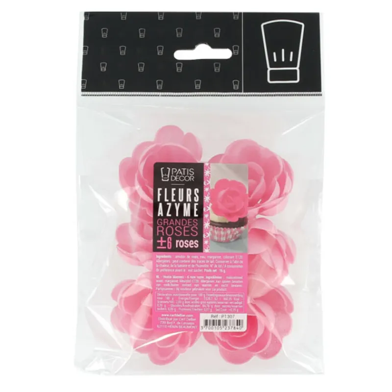 Cerf Dellier Grandes roses roses en azyme (x 6)