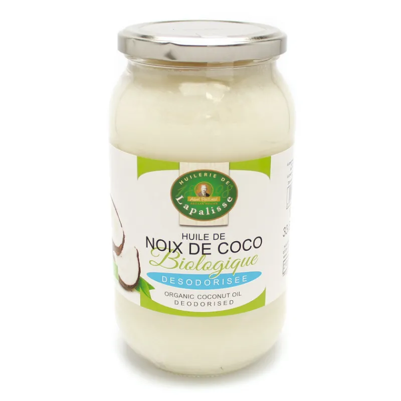 Clearance Cerf Dellier Huile vierge de noix de coco biologique désodorisée 1 L